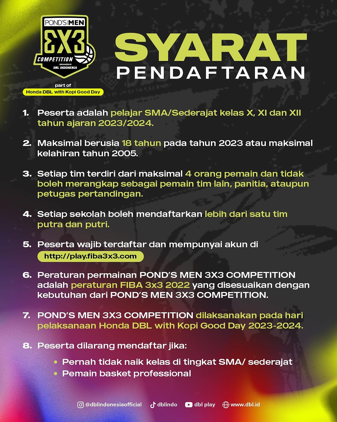 Pond's Men 3X3 Competition 2023 Jogjakarta