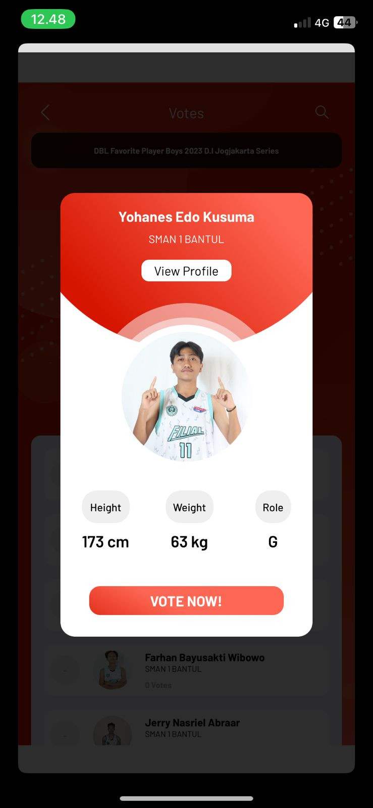 Voting DBL Jogjakarta