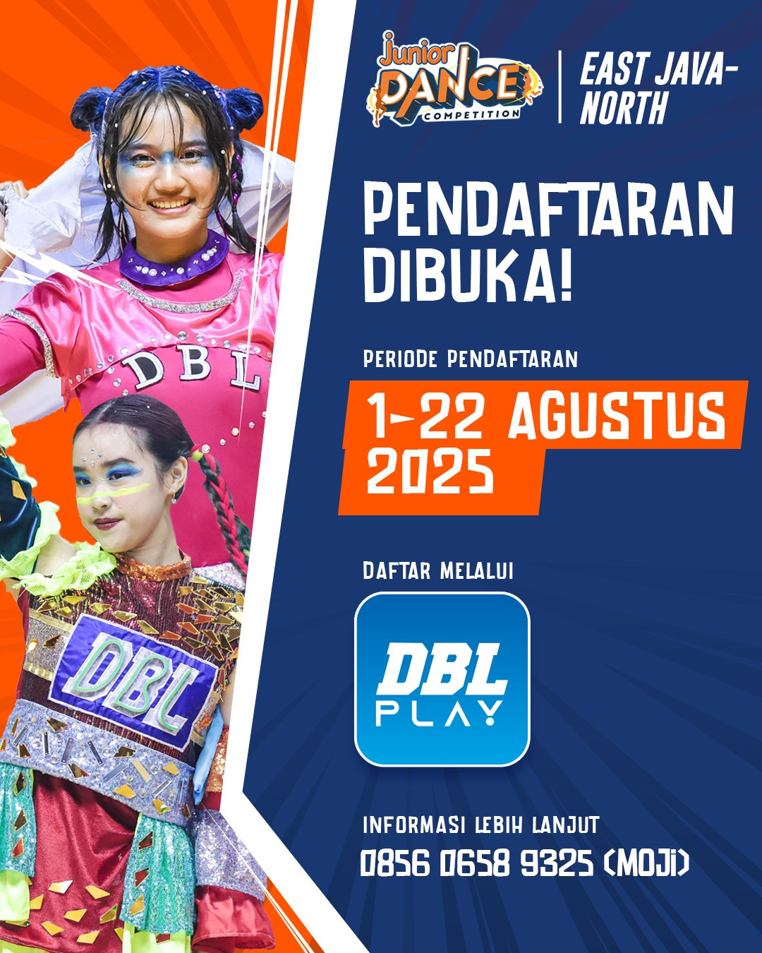 Poster Pendaftaran Junior Dance Competition 2025 East Java-North