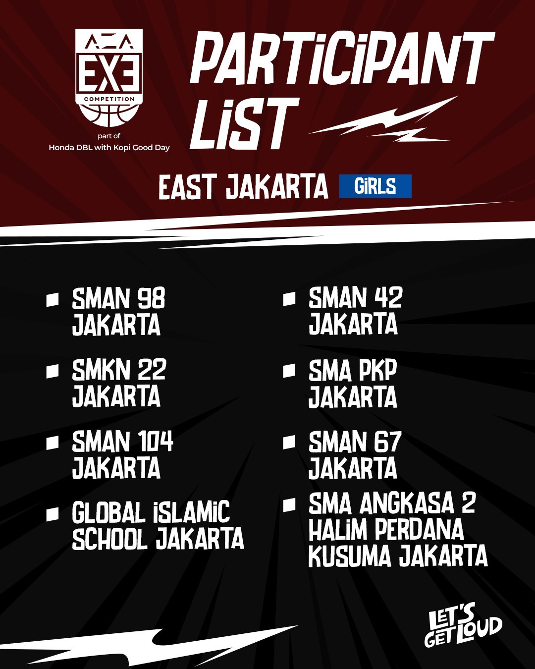 Team List AZA 3X3 Jakarta Timur
