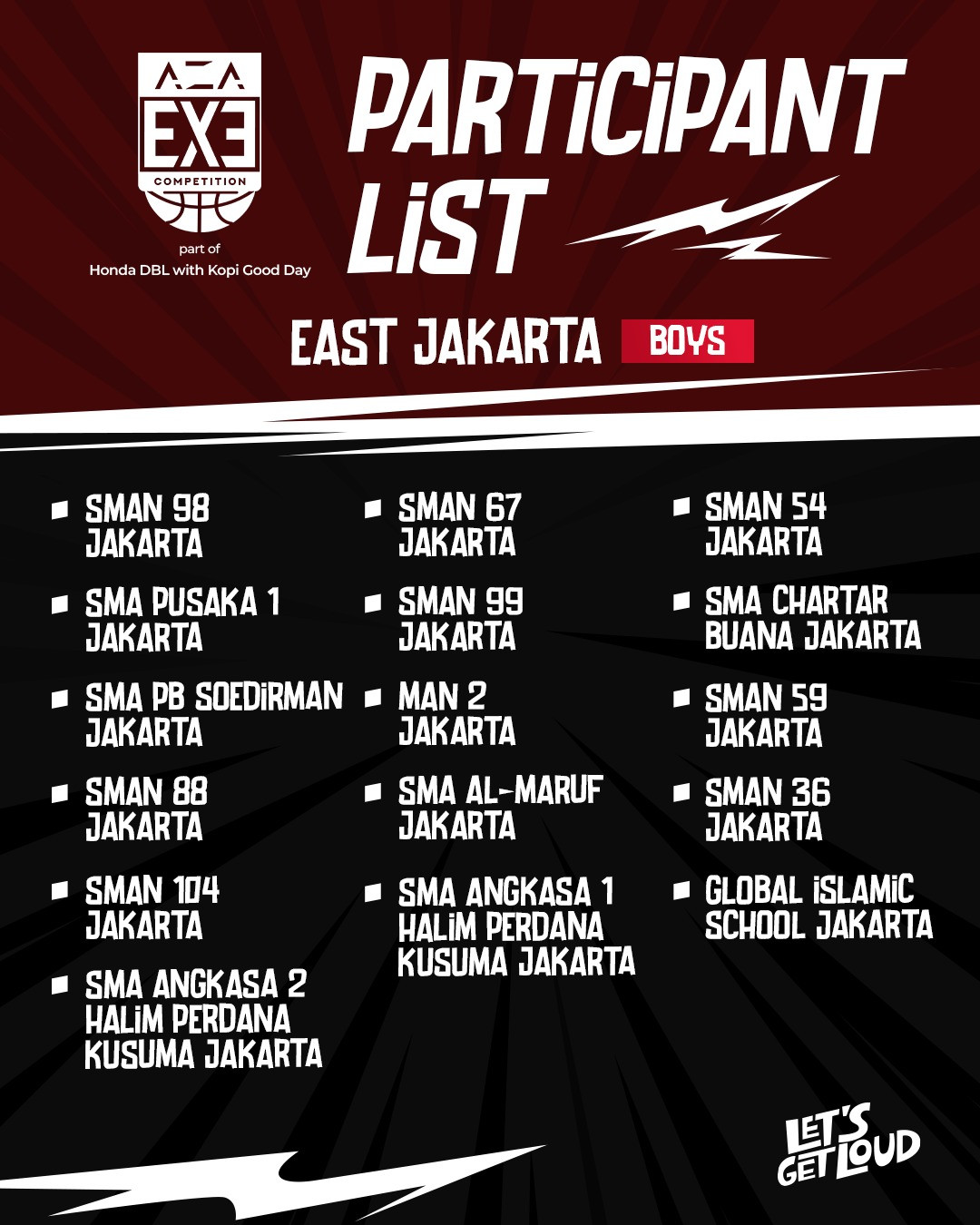 Team List AZA 3X3 Jakarta Timur