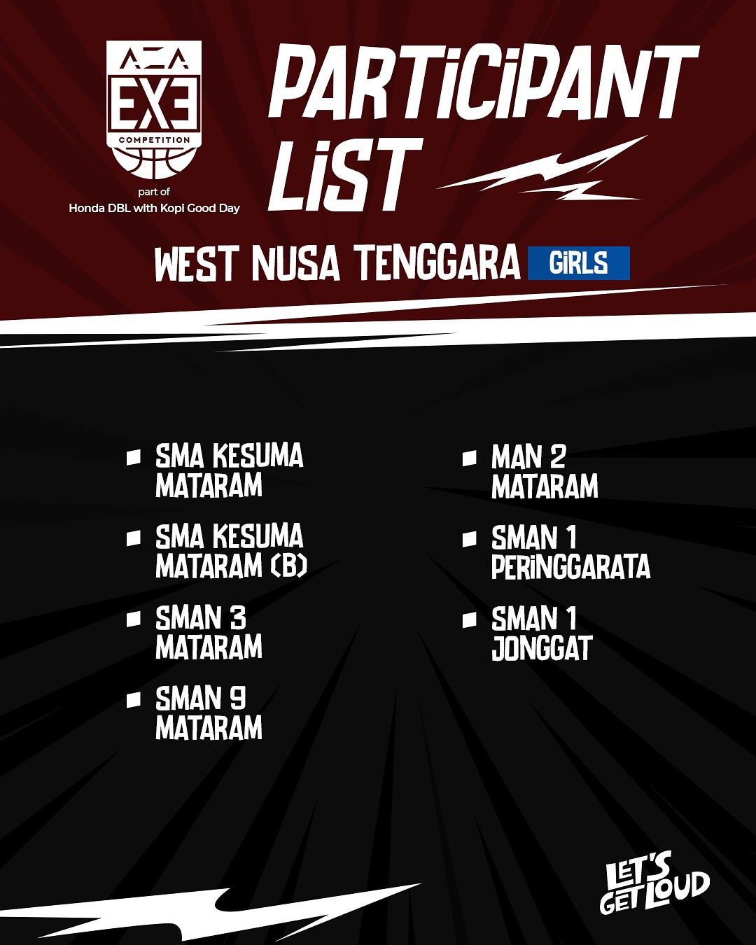 Daftar Peserta AZA 3X3 Competition 2025 West Nusa Tenggara