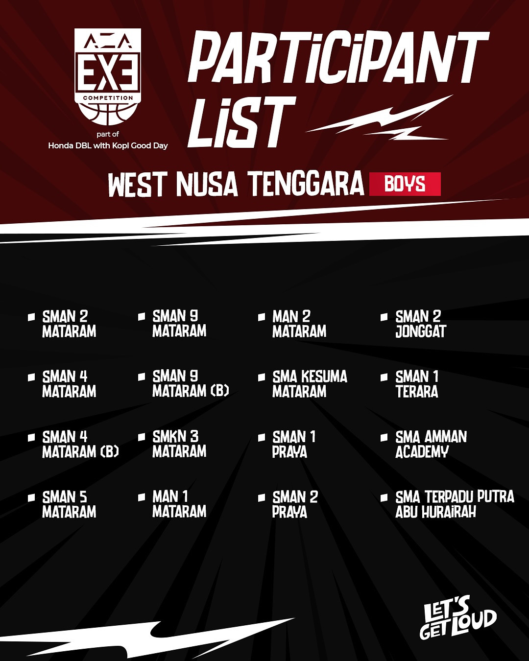 Daftar Peserta AZA 3X3 Competition 2025 West Nusa Tenggara