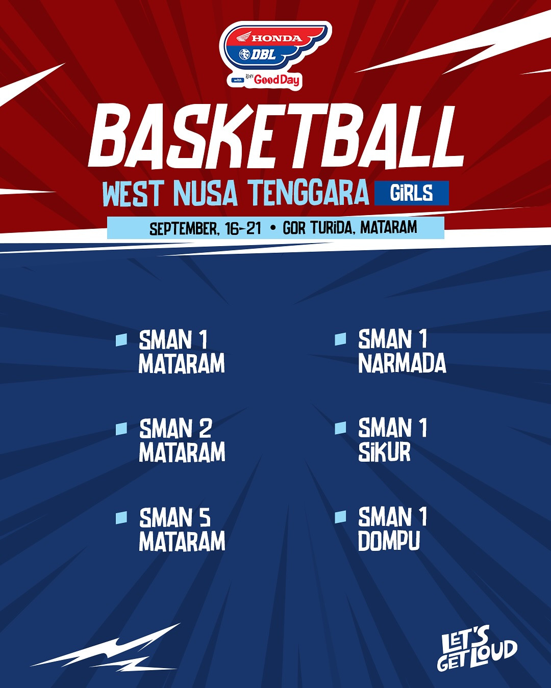 Daftar Peserta Honda DBL with Kopi Good Day 2025 West Nusa Tenggara