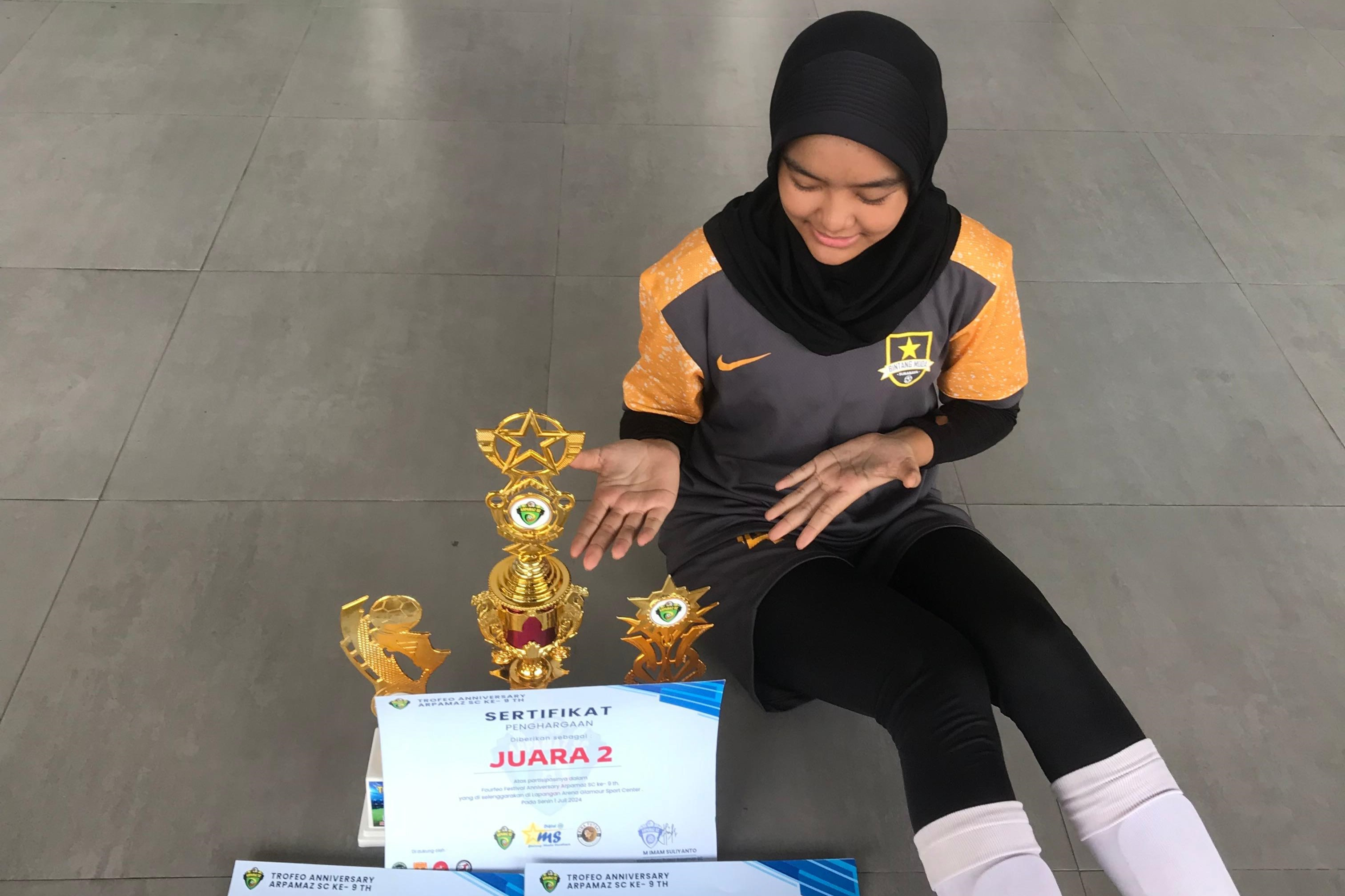 Wanda ketika berhasil mendapatkan juara dalam laga futsal