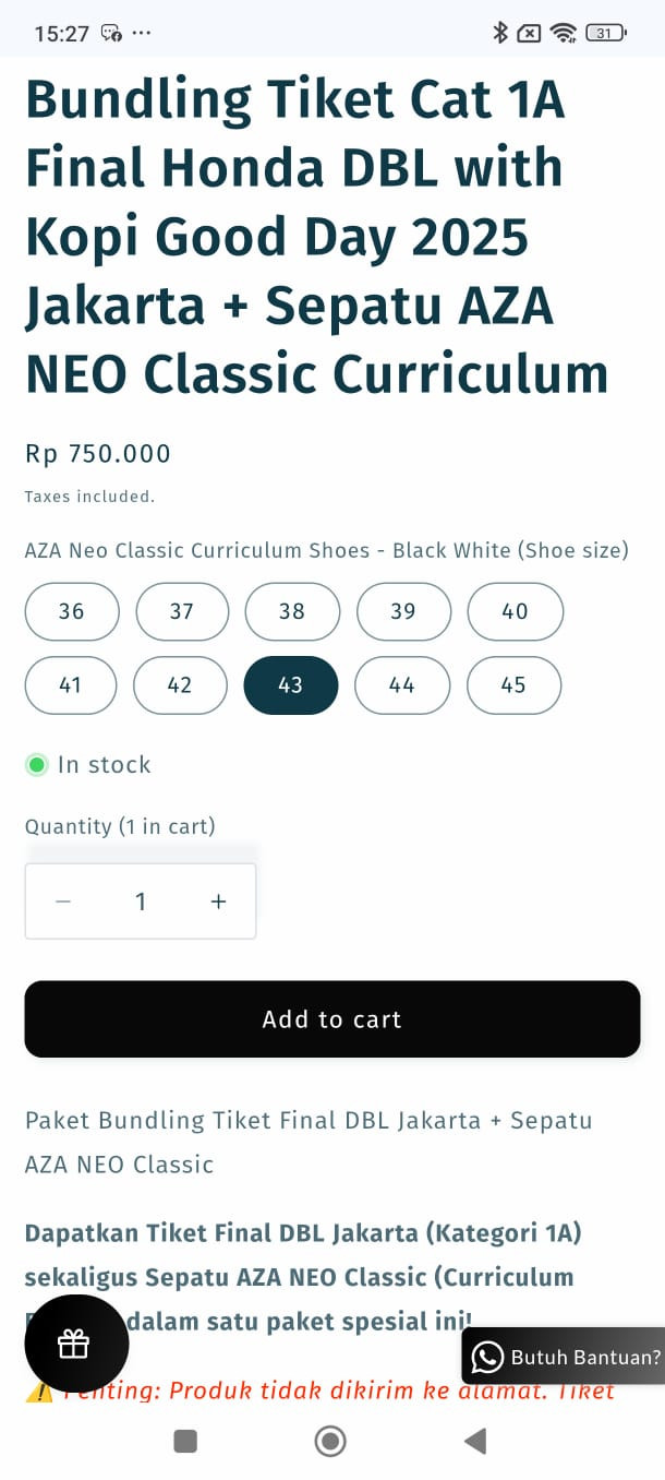 Gini Cara Dapetin Bundling Tiket Final DBL Jakarta dan Sepatu Keren AZA!