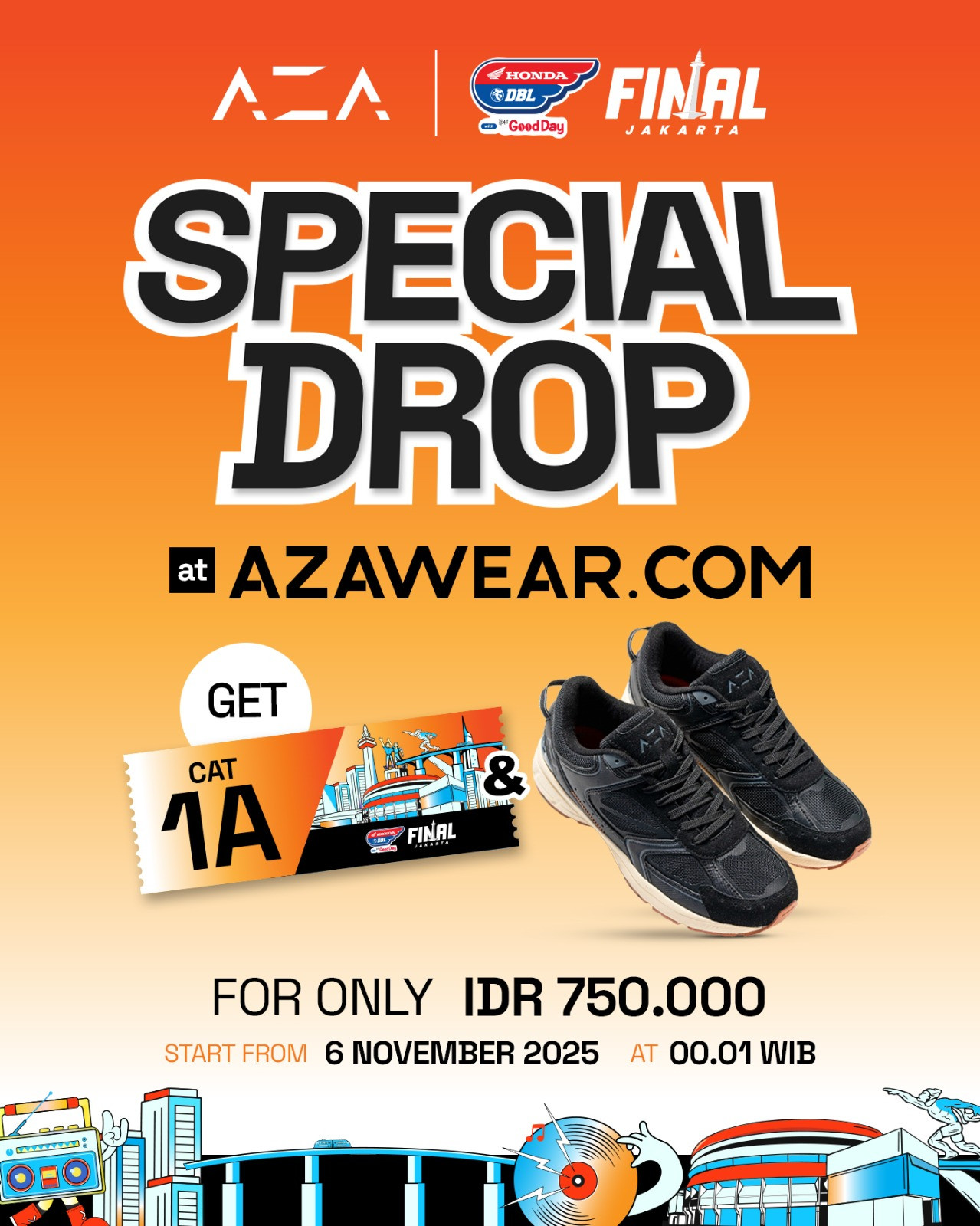 Bundling AZA Wear dan Tiket 1A Final DBL Jakarta 2025