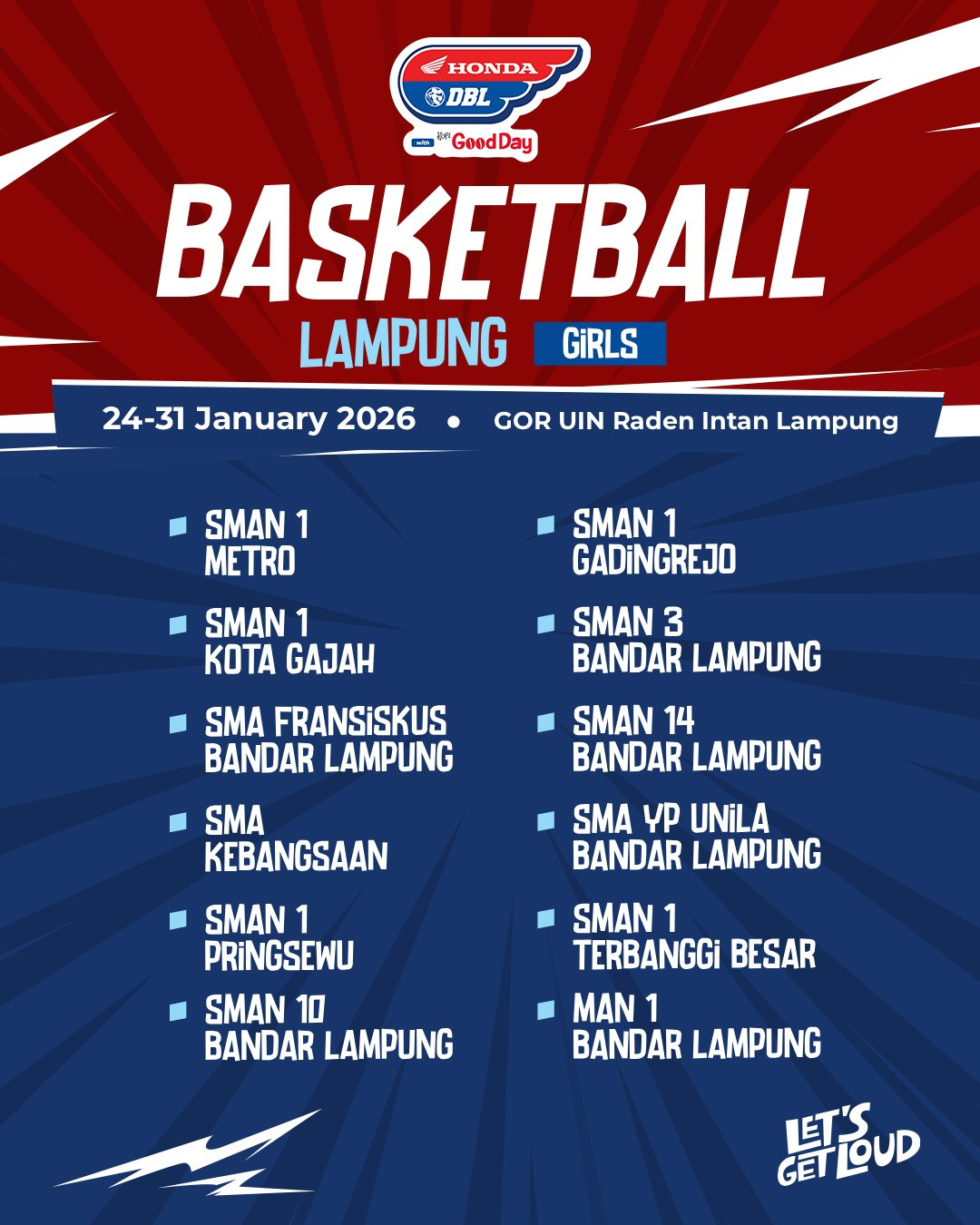 Team List DBL Lampung 2025-2026 (PUTRI)
