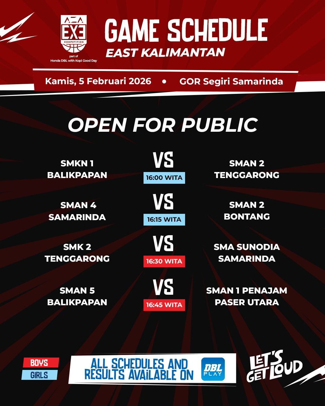 jadwal AZA 3x3 competition 2025-2026 East Kalimantan