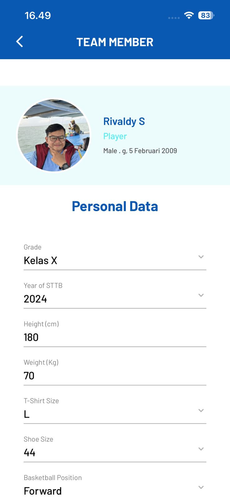 Halaman Team Member
