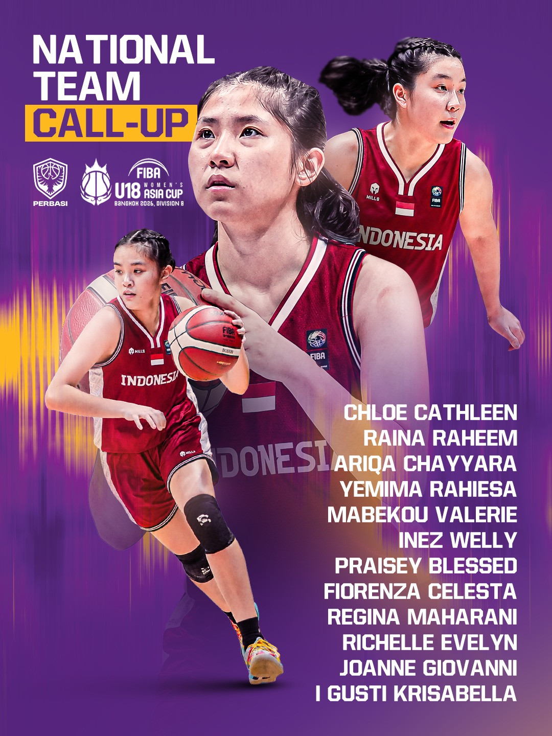  Tim nasional basket putri U-18 Indonesia akan berjuang di FIBA U18 Women’s Asia Cup 2026 