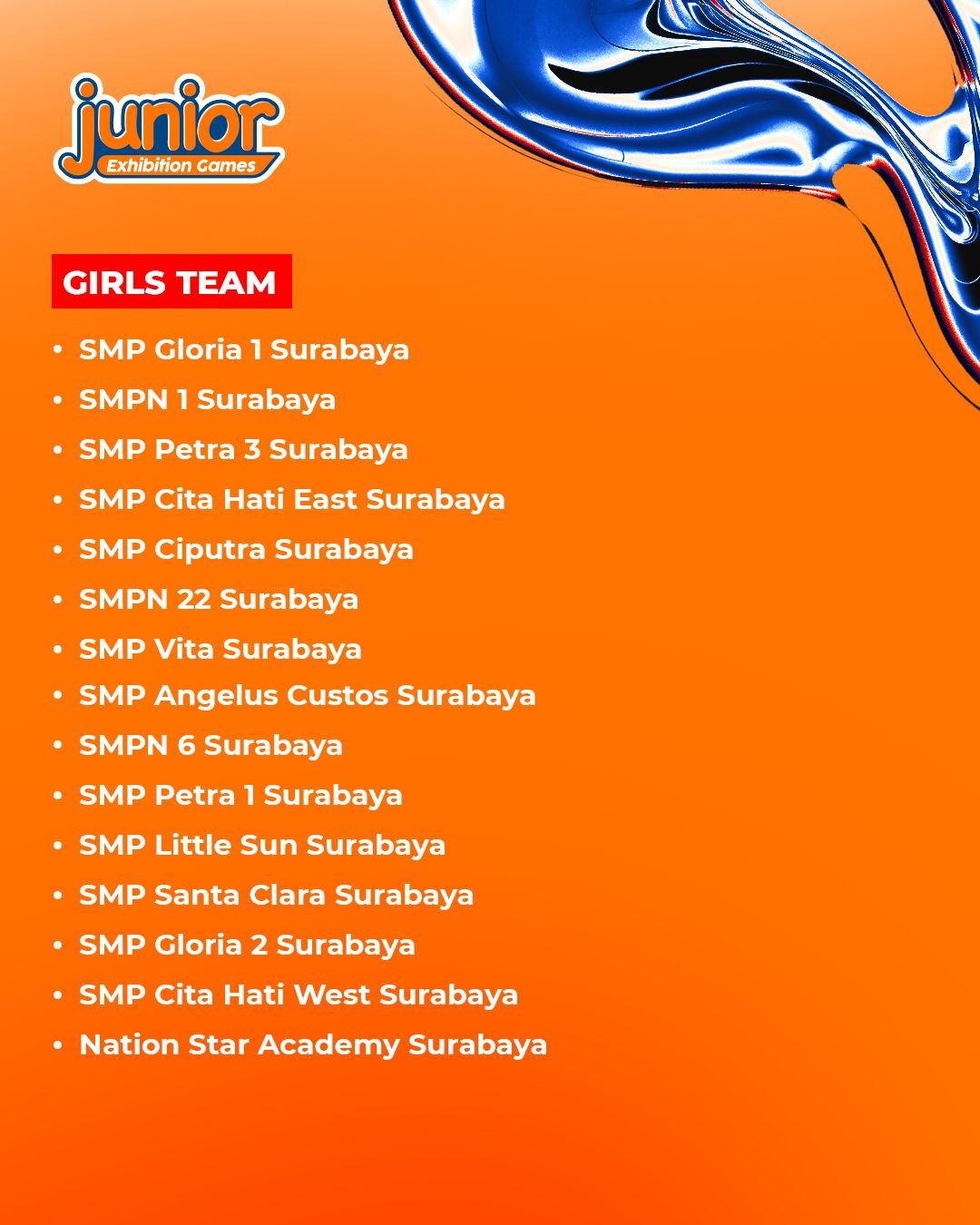 Daftar tim prioritas putri