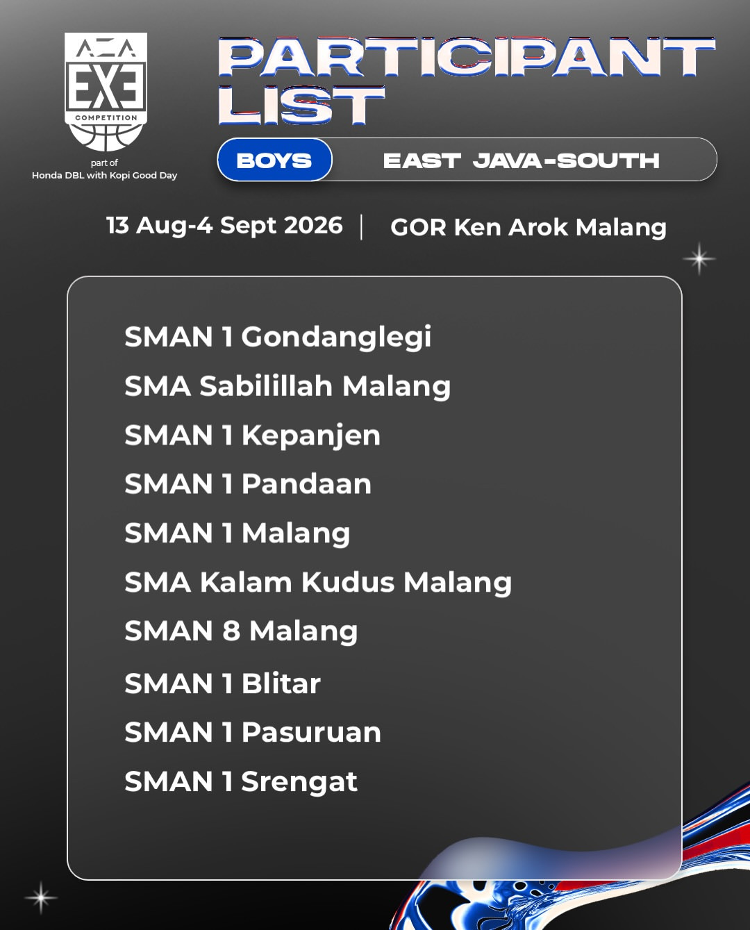 Participant List AZA 3X3 Competition 2026 East Java-South