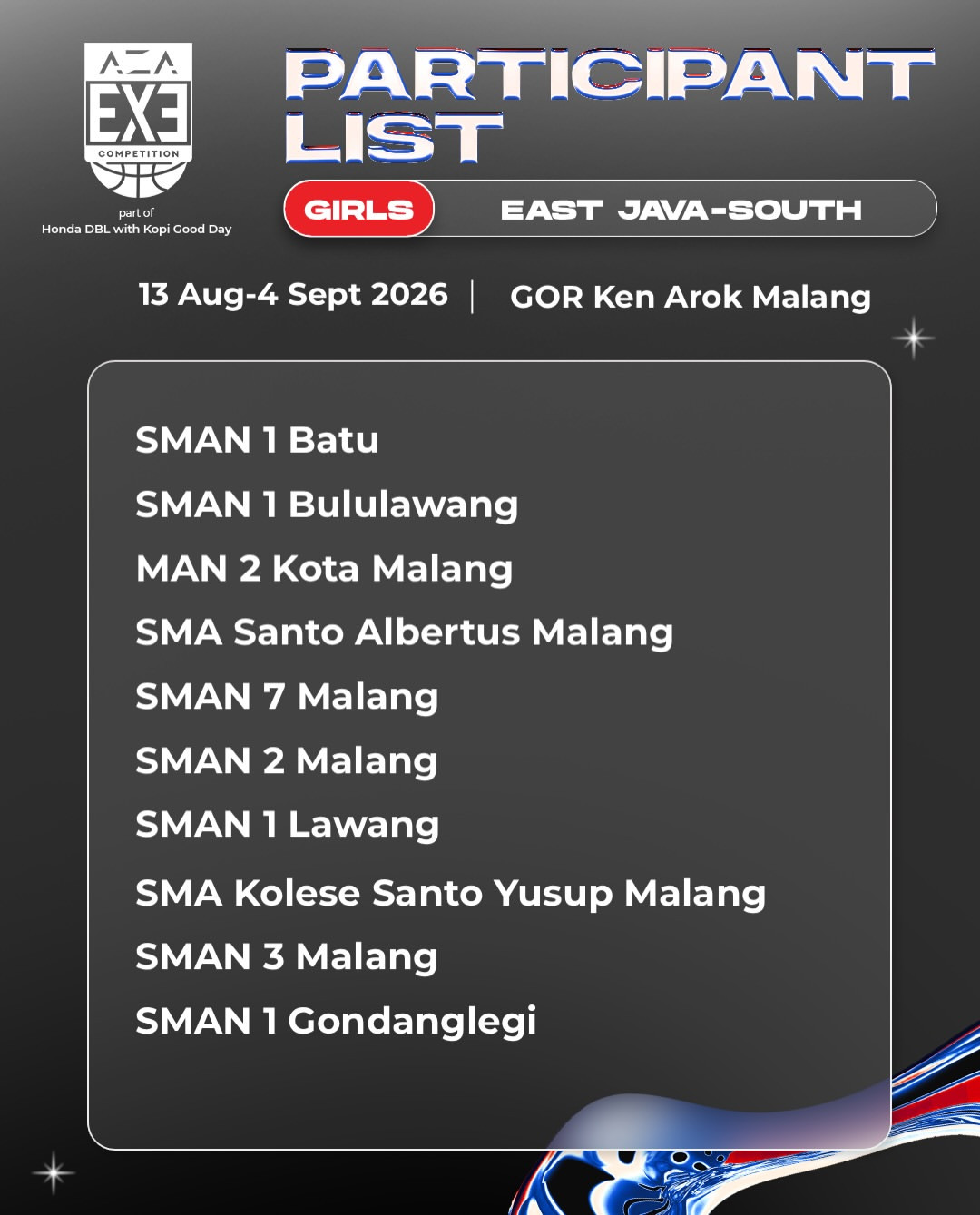 Participant List AZA 3X3 Competition 2026 East Java-South