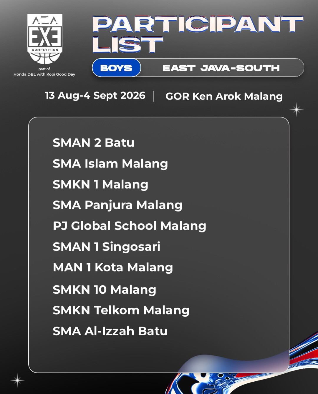 Participant List AZA 3X3 Competition 2026 East Java-South