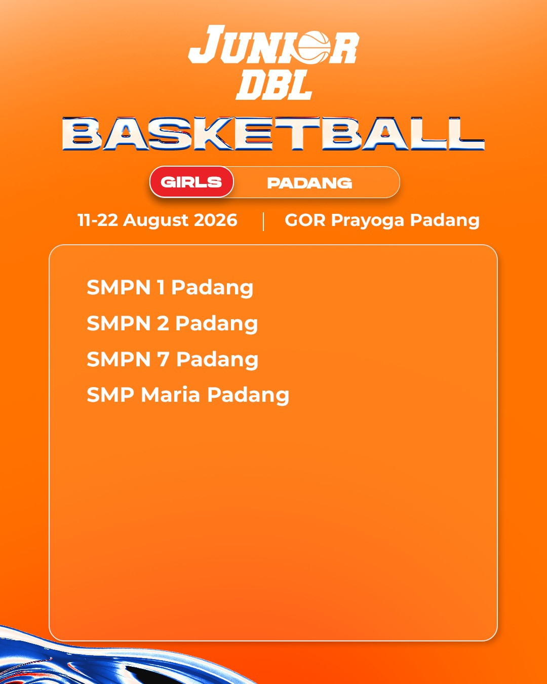 Daftar Tim Junior DBL Padang 2026