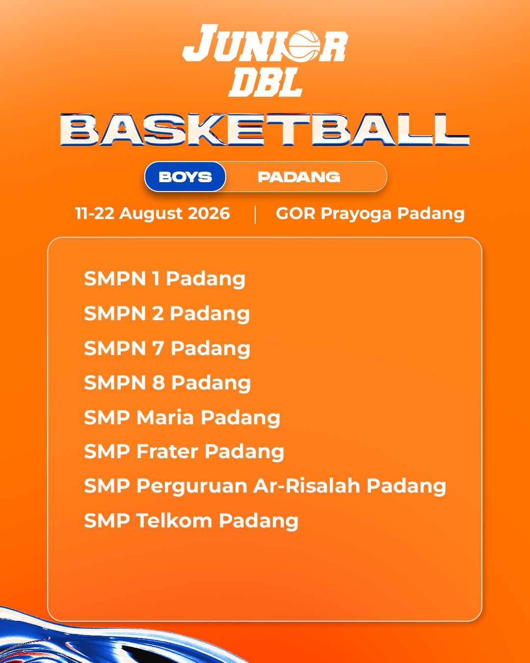 Daftar Tim Junior DBL Padang 2026