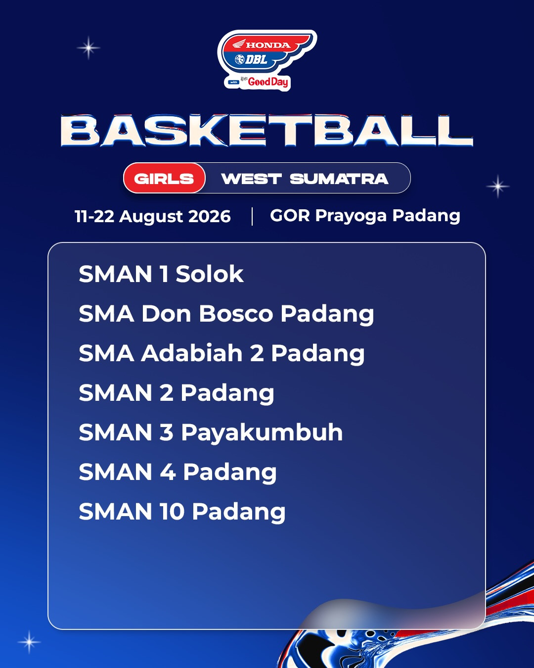 Daftar Tim DBL Padang 2026