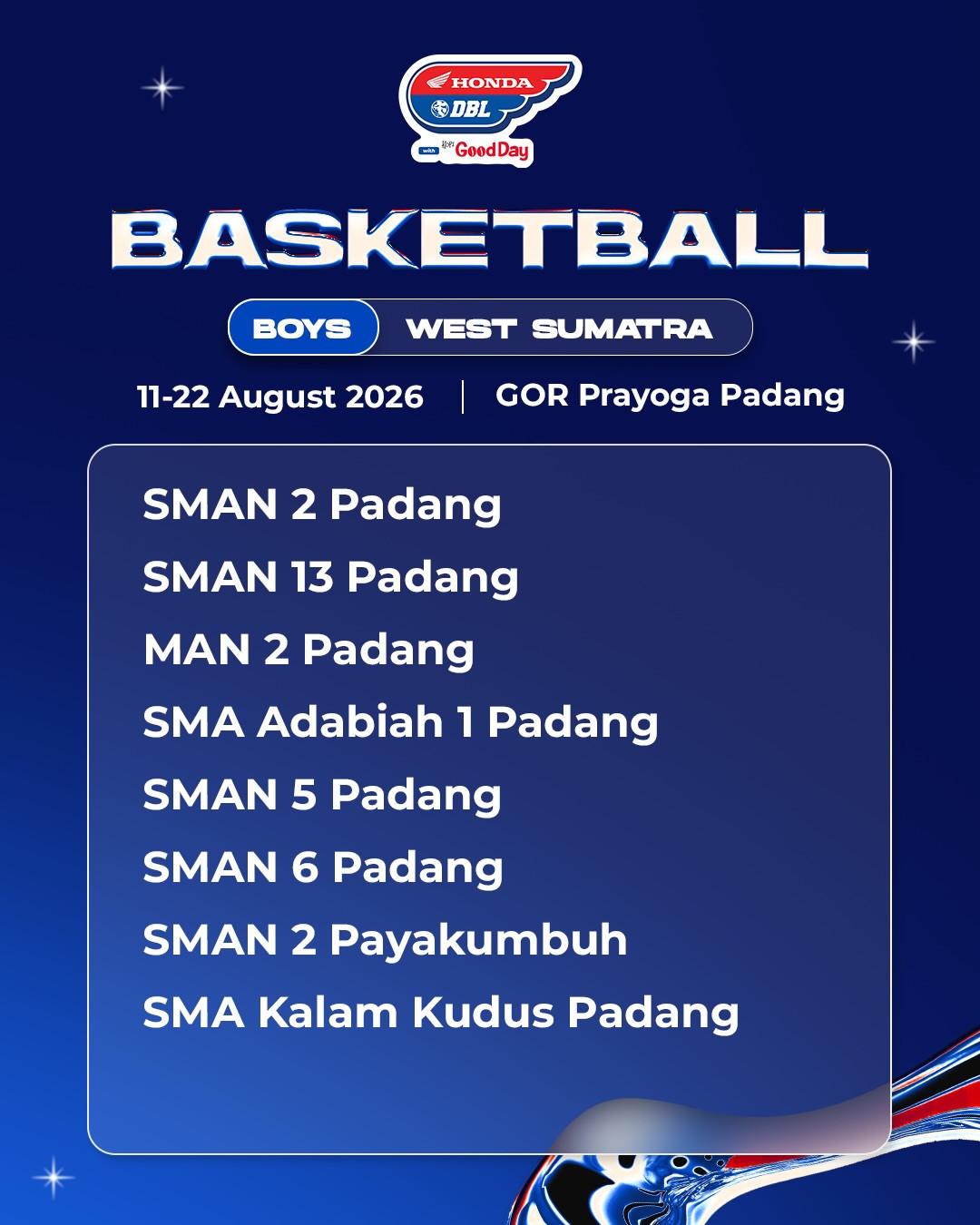 Daftar Tim DBL Padang 2026