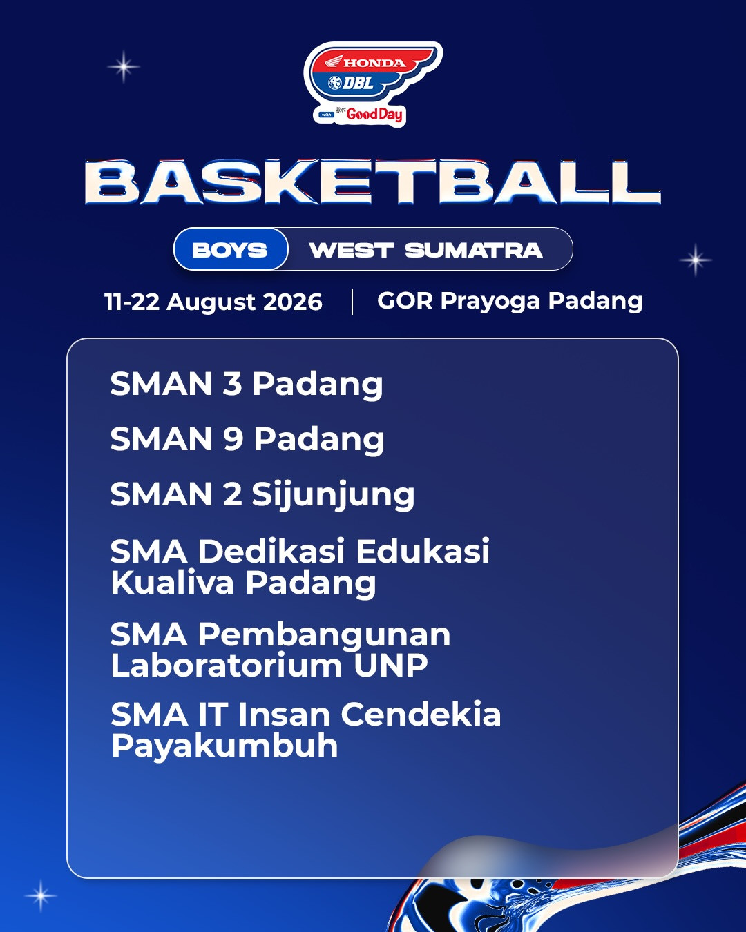 Daftar Tim DBL Padang 2026