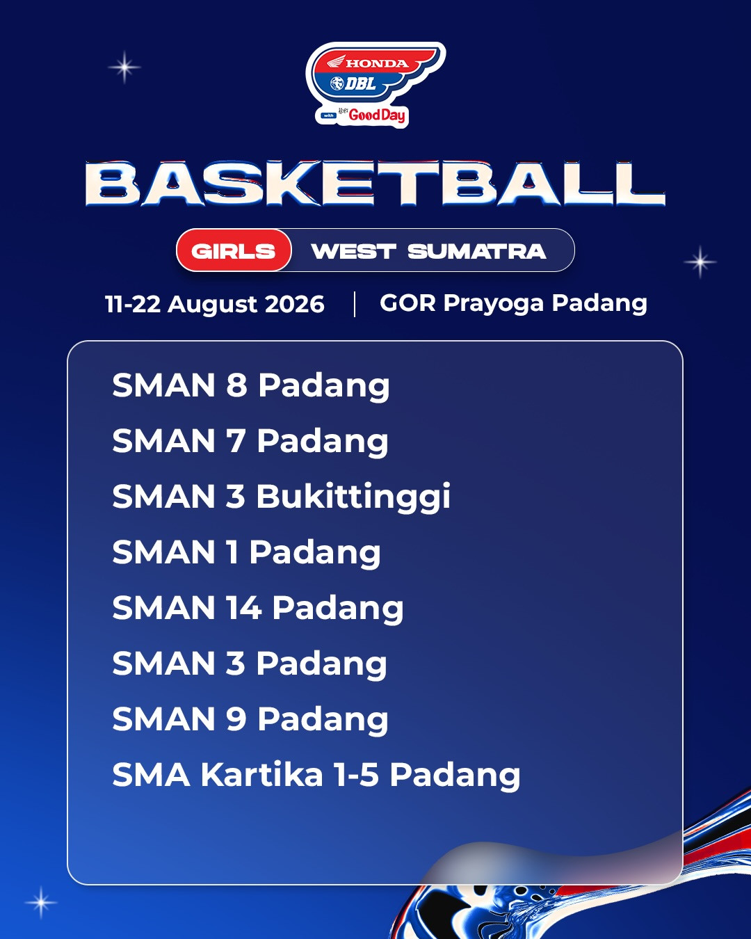 Daftar Tim DBL Padang 2026(putra)