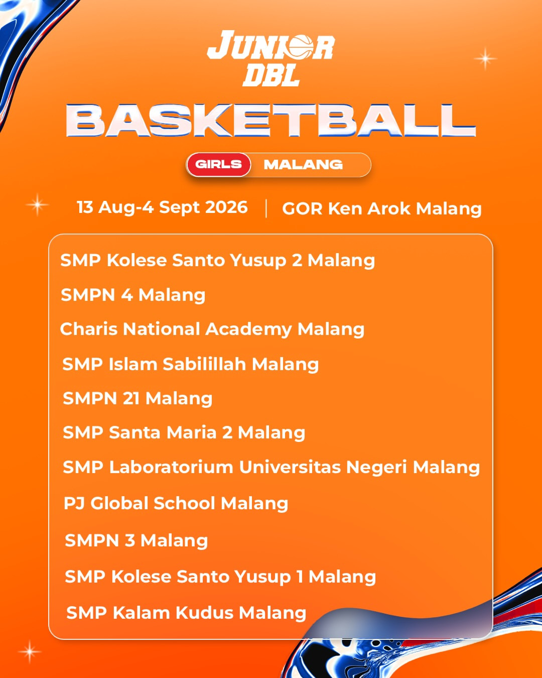 Berikut Daftar Partisipan Junior DBL 2026 Malang, Ada Sekolahmu