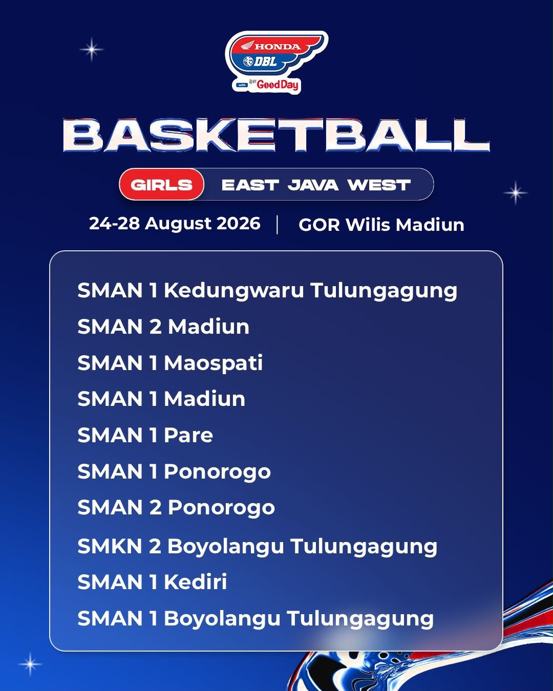 Daftar Sekolah DBL East Java-West 2026