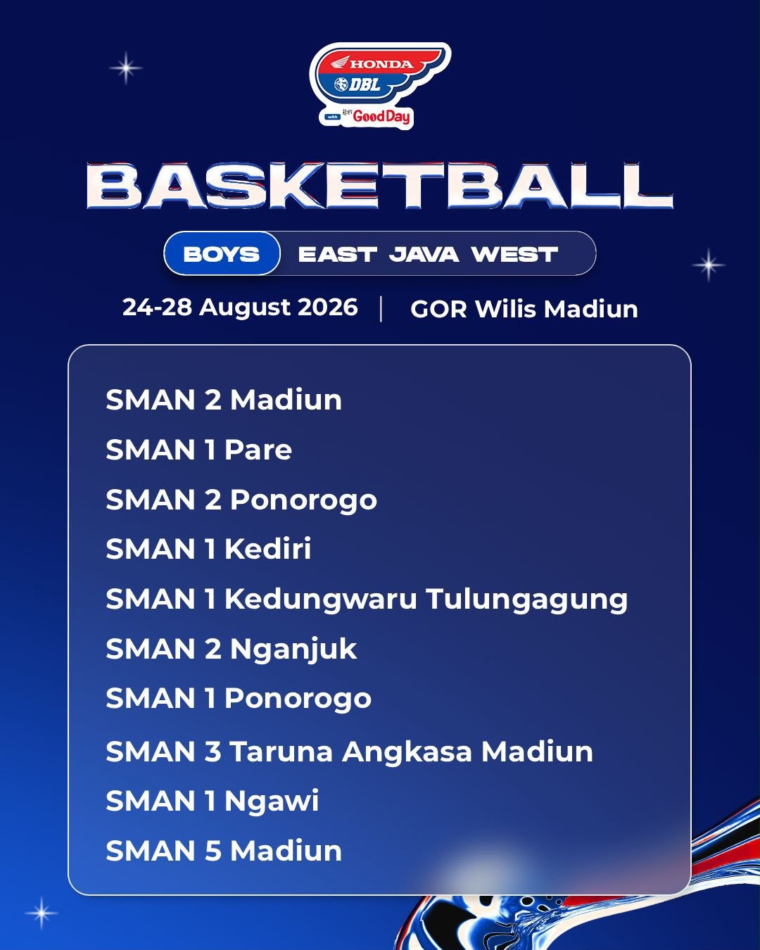 Daftar sekolah DBL Madiun 2026
