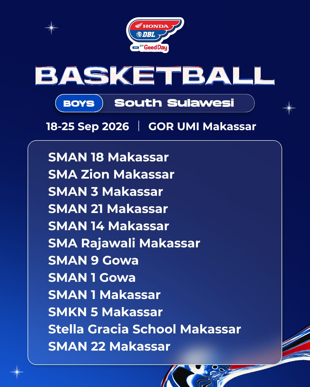 Perburuan Takhta Siap Dimulai! Berikut Daftar Partisipan DBL South Sulawesi 2026