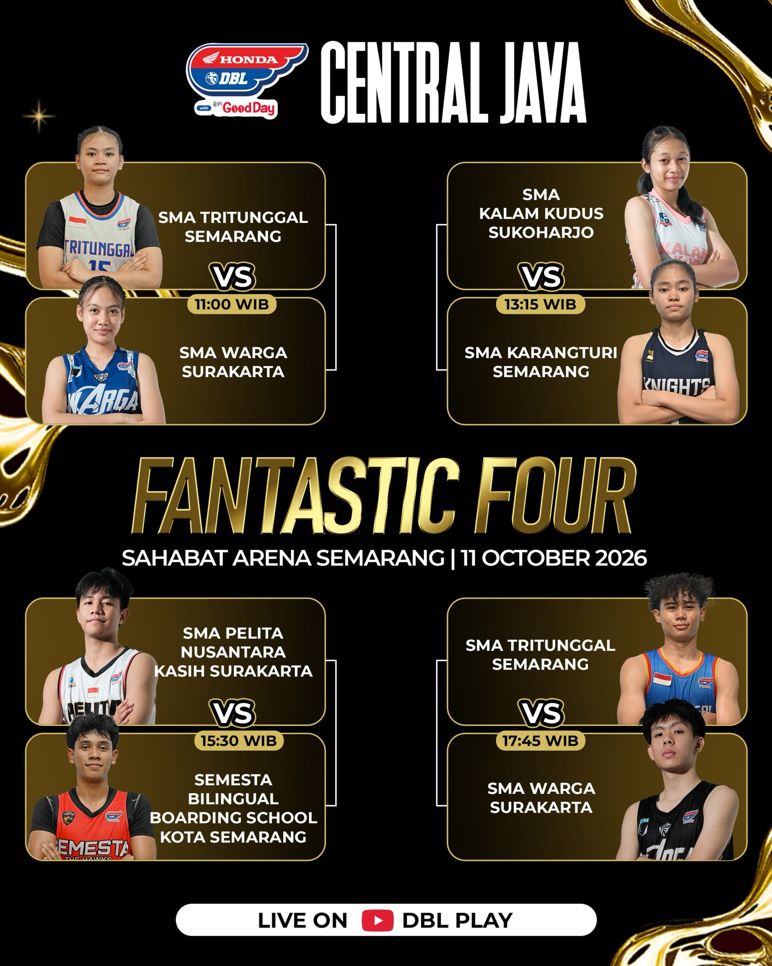 Berikut Bagan Honda DBL with Kopi Good Day 2026 Central Java Championship